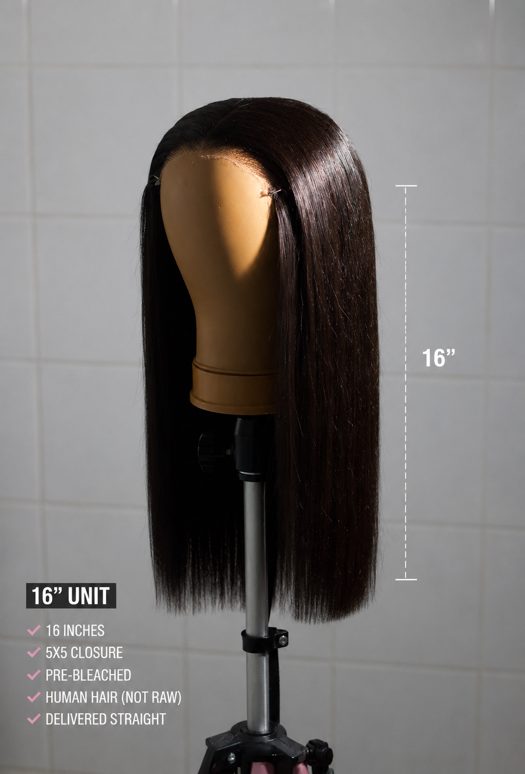 Matshidiso Unit – 16” 5×5 Closure Wig